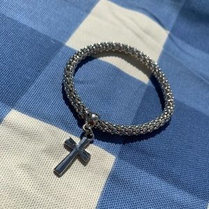 Silver cross bracelet